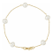 14K Yellow Gold White Freshwater Pearl 7 inch Bracelet