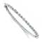Rhodium Over 14k White Gold Blue Topaz and Diamond Bangle