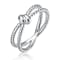 Infinity CZ Pave Band Ring In Rhodium Over Brass