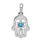 Rhodium Over 14k White Gold Turquoise Chamseh Pendant