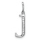 14K White Gold Diamond Lower Case Letter J Initial Pendant