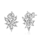Corsage Flower CZ Cluster Stud Earrings In Sterling Silver