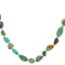 Turquoise Nugget Station Necklace In 18K Gold Over Sterling Silver 36 Inch