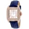 Christian Van Sant Women's Radieuse White Dial, Rose Bezel, Blue Leather
Strap Watch