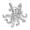 Rhodium Over Sterling Silver Polished Octopus Slide Pendant
