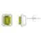 7x5mm Emerald Cut Peridot And Created White Sapphire 10k White Gold Halo
Stud Earrings
