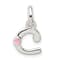 Sterling Silver Letter C with Enamel Pendant