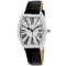 Christian Van Sant Women's Chic White Dial, Black Leather Strap Watch