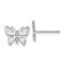 Rhodium Over 14k White Gold Textured Butterfly Earrings