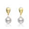 Pear Shape Pearl Simulant Drop Earrings In 14K Gold Over Sterling Silver