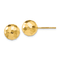 14k Yellow Gold 9.5mm Polished and Diamond-Cut Ball Stud Earrings