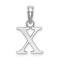Rhodium Over 14k White Gold Polished Block Letter X Initial Pendant