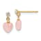 14k Yellow Gold Heart Shape Pink Opal Simulant and Cubic Zirconia Dangle
Post Earrings