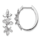 Rhodium Over 14k White Gold 13/16" Diamond Hoop Earrings