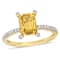 Citrine and Diamond 10K Yellow Gold Ring 1.6ctw