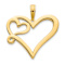 14k Yellow Gold Double Heart Pendant