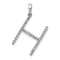 Rhodium Over 14K White Gold Diamond Letter H Initial Pendant