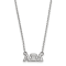 Rhodium Over Sterling Silver LogoArt Alpha Xi Delta Extra Small Pendant Necklace