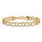 14k Yellow Gold 7mm Triple Link Charm Bracelet