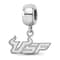 Sterling Silver Rhodium-plated LogoArt University of South Florida Small
Dangle Bead