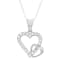 White Cubic Zirconia Rhodium Over Sterling Silver Children's Heart
Pendant With Chain 0.58ctw