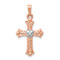 14K Two-tone Gold  Diamond Cross Pendant
