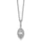 Rhodium Over Sterling Silver Fancy Marquise Cubic Zirconia Halo With 2
Inch Extension Necklace