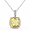 Citrine And Diamond Halo Pendant In Sterling Silver 4.10ctw