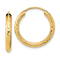 14k Yellow Gold 3/4" Polished and Diamond-Cut Hoop Earrings