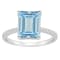 10x8mm Emerald Cut Sky Blue Topaz and 1/10 ctw Diamond Rhodium Over
Sterling Silver Ring