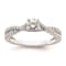 Rhodium Over 14K White Gold Polish Round Diamond Engagement Ring 0.63ctw