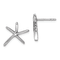 Rhodium Over Sterling Silver Polished Starfish Post Earrings