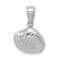 Rhodium Over 14k White Gold Textured Small Clam Shell Pendant