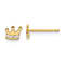 14k Yellow Gold Kids Cubic Zirconia Crown Stud Earrings