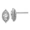 Rhodium Over Sterling Silver Marquise Cubic Zirconia Halo Post Earrings
