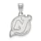 Rhodium Over Sterling Silver NHL LogoArt New Jersey Devils Medium Pendant