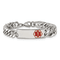 Stainless Steel Polished with Red Enamel 8.5-inch Medical ID Bracelet