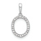Rhodium Over 14k White Gold Diamond Letter O Initial Pendant