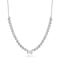 Rachel Zoe CZ Tennis Necklace with Rectangle Center Stone in Rhodium
Over Sterling Silver
