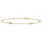 14K Yellow Gold Polished and Textured Station 9-inch Plus 1-inch
Extension Anklet