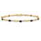 10k Yellow Gold Diamond and Oval Blue Sapphire Bracelet