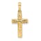 14K Yellow Gold Polished Diamond-cut Reversible Puffed Cross Pendant