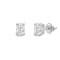 White Cubic Zirconia 14k White Gold Studs With Velvet Gift Box 1.00ctw