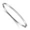 Rhodium Over 14K White Gold Polished Hinged Bangle Bracelet