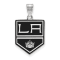 Rhodium Over Sterling Silver NHL LogoArt Los Angeles Kings Large Enamel Pendant