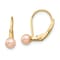 14k Yellow Gold 4-5mm Pink Round Freshwater Cultured Pearl Earrings