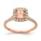 14K Rose Gold Morganite Diamond Halo Engagement Ring 1.09ctw