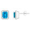 7x5mm Emerald Cut Blue Topaz And Created White Sapphire 10k White Gold
Halo Stud Earrings