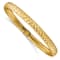 10k Yellow Gold 6.5mm Diamond-Cut and Brushed Hexagonal Design Flexible Bangle
