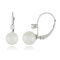 14k White Gold Leverback Earring with 6mm Akoya Pearl and .06CT DTW